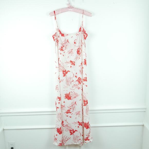 Vintage S Nightgown Slipdress Coquette Feminine Dainty Red Lace Floral 70s Glam - Picture 7 of 9